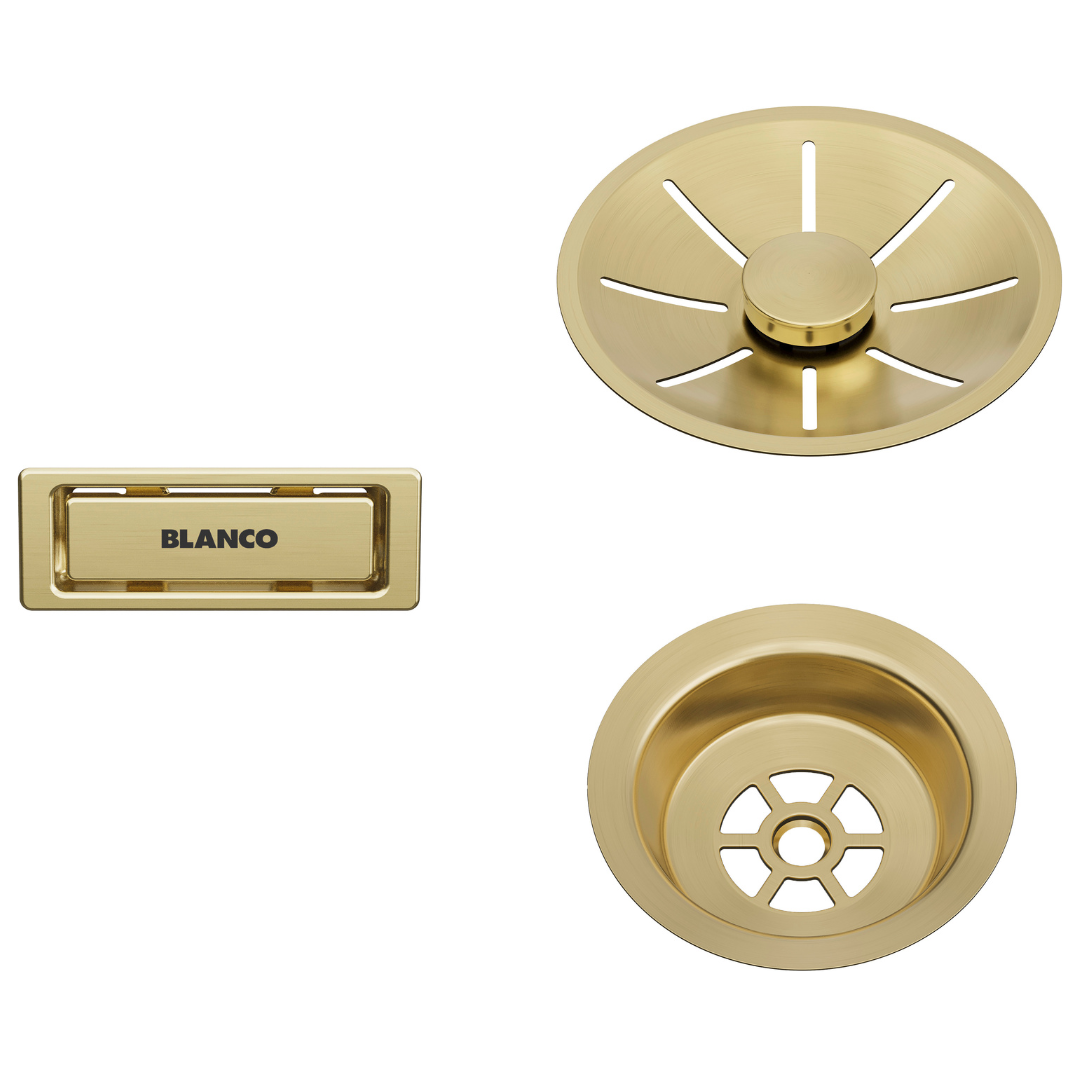 Drain parts set satin gold