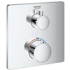 GROHTHERM サーモスタットシャワー2方切替埋込混合栓 スクエアタイプ 化粧部