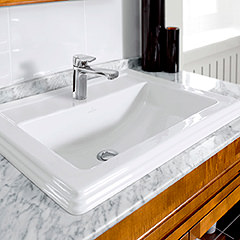 【数量限定品】HOMMAGE VBオーバーカウンター洗面器630mm (ホワイトアルペン)+排水部材セット(排水目皿+Sトラップ)