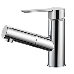 コラムシングルレバー引き出し式洗面混合栓・節湯仕様(引棒無し)