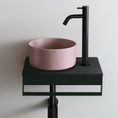 【数量限定品　2025年12月末出荷分まで】MINIMULTIPLO セラミックカウンター+SHUI COMFORT MINIMO ROUND 25 置き型手洗器250mm+排水目皿+ボトルトラップセット