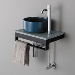 【数量限定品　2025年12月末出荷分まで】MINIMULTIPLO セラミックカウンター+SHUI COMFORT MINIMO ROUND 25 置き型手洗器250mm+排水目皿+ボトルトラップセット