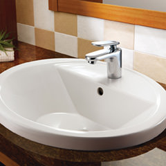 オーバル型オーバーカウンター洗面器590mm