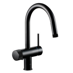 MINTA 浄水器一体型シングルレバーキッチン混合栓 コールドスタート仕様(ヘッド引出タイプ)ベルベットブラック