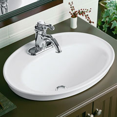 Serif オーバーカウンター洗面器562mm (1穴タイプ)