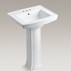 ARCHER ペデスタル型洗面器608mm (水栓穴:4インチセンター)