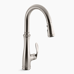 Bellera シャワーヘッド引出式シングルレバーキッチン用混合栓(台座付)