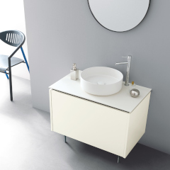 ASSEMBLAGE WHITE キャビネットセット850mm　引き出しタイプ　脚部:クロム　H:150