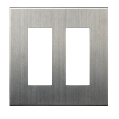 スイッチ/コンセントプレート2連スイッチプレート ヘアライン仕上