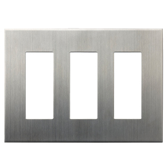 スイッチ/コンセントプレート3連スイッチプレート ヘアライン仕上