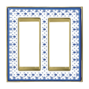 スイッチ/コンセントプレート ブルーアイリス/ブライト ゴールド