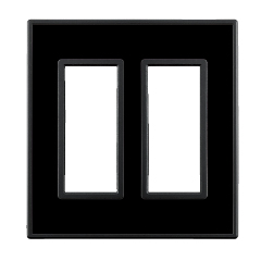 スイッチ/コンセントプレート2連スイッチプレート クリアーブラック