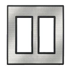 スイッチ/コンセントプレート2連スイッチプレート シルバーメタル