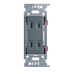 埋込ダブルコンセント　ソリッドグレー