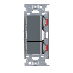 埋込ダブルスイッチ　ソリッドグレー