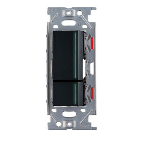 ガイドランプ付 埋込ダブルスイッチ　ソフトブラック