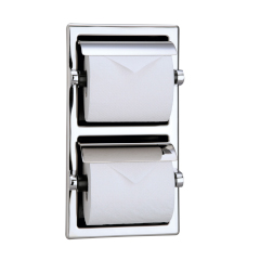 2連ペーパーホルダー(タテ半埋込型)直付・インストレーションクランプ両対応