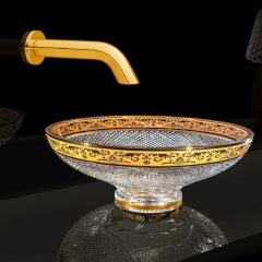 Achilleion350 SISSY-GOLD クリスタルガラス手洗器350mm(置き型・Vessel)