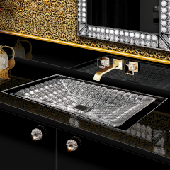 Rhapsody800 ELIZABETH クリスタルガラス洗面器800mm(埋め込み)