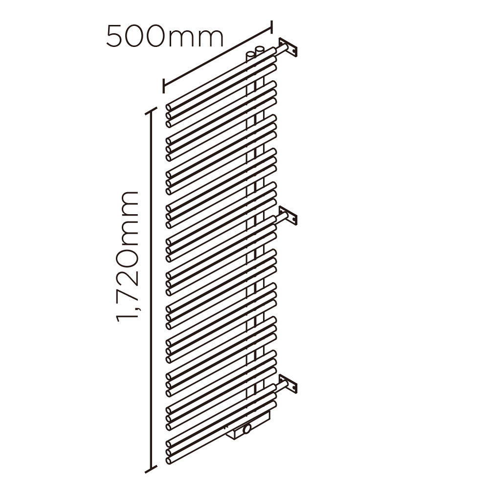 YAE90壁垂直設置(高さ:1720mm 幅:500mm 左開き P044 )グレー8